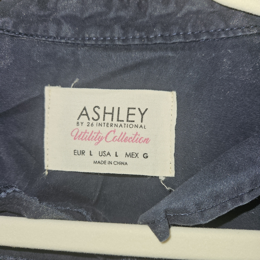 Ashley by 26 International Navy Blue Utility Shirt Jacket sz L - Picture 6 of 6